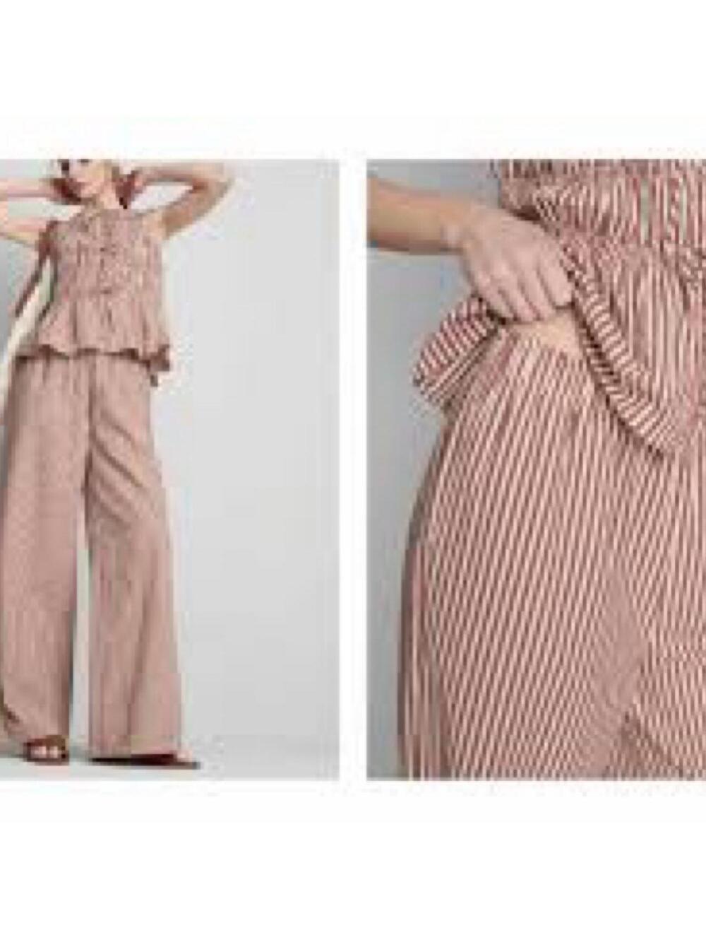 Primark seersucker white and red vertical striped set